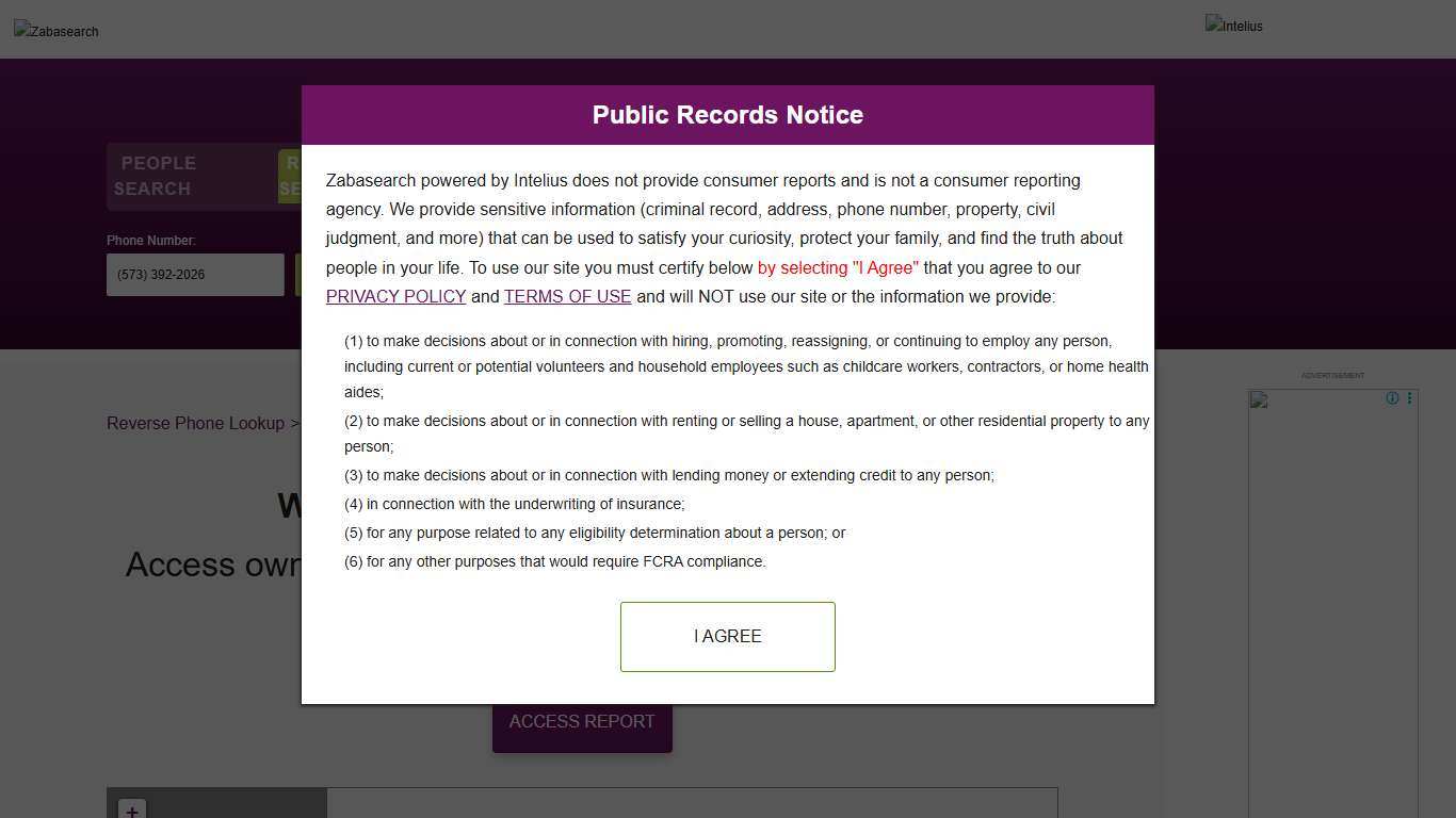 Owner Details for (573) 392-2026 Revealed Zabasearch